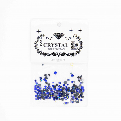 стразы crystal hot fix flat back (синие) | для-ногтей.рф