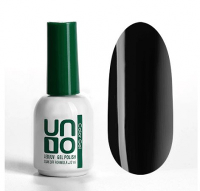 uno color gel polish #002, гель-лак черный, 8мл  | для-ногтей.рф