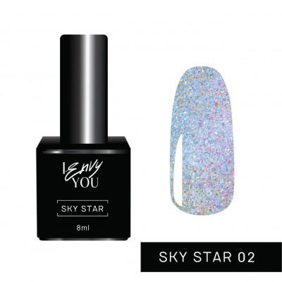 envy sky star №002, гель-лак светоотражающий, 10мл | для-ногтей.рф