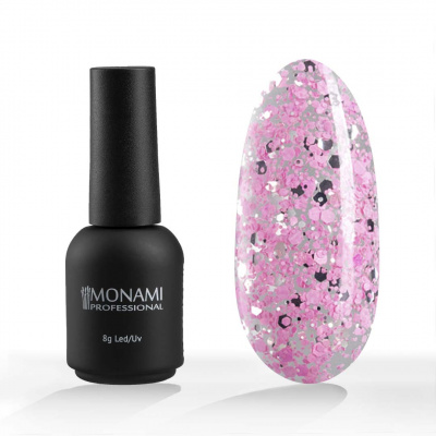 monami grace pink, гель-лак с блестками, 8мл | для-ногтей.рф